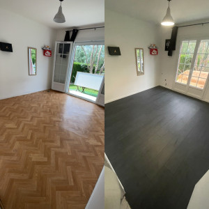 Photo de galerie - Dépose du lino et pose du parquet stratifié 