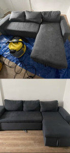 Photo de galerie - Avant/Après d'un canapé 4 places à angle