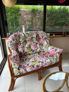 Photo de galerie - Réfection des housses des coussins d'une banquette 