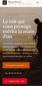 Photo de galerie - Création d'un site internet exemple pour couvreur