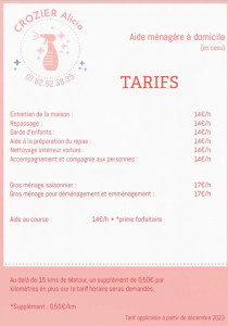 Photo de galerie - Tarif et prestations 
