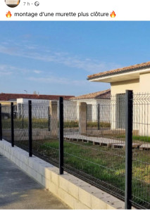 Photo de galerie - Maçonnerie muret et grillage 