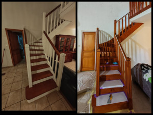 Photo de galerie - Rénovation relookage escalier en bois.
