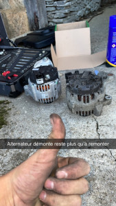 Photo de galerie - Changement alternateur et courroie accessoire 