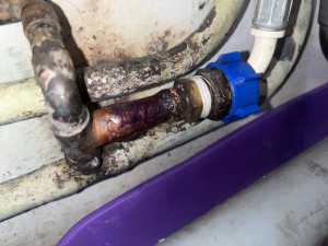 Photo de galerie - Réparation de fuite sur un tube de cuivre qui a pete car soude à l’éteint 