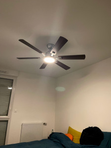 Photo de galerie - Nouvelle installation terminée ! Ventilateur avec éclairage, posé avec précision.

? Nouvelle installation terminée ! ?
? Ventilateur-luminaire 
? Besoin d’un électricien ? Contactez-moi !