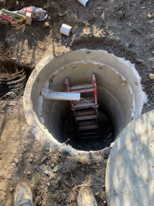 Photo de galerie - Crearion d’un drainage avec puisard + raccordement eau pluvial 