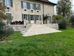 Photo de galerie - Rénovation de Château Enduit à la chaux naturelle | Finitions intérieure et extérieure