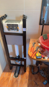 Photo de galerie - Pose de wc suspendu anciennement poser un wc au sol