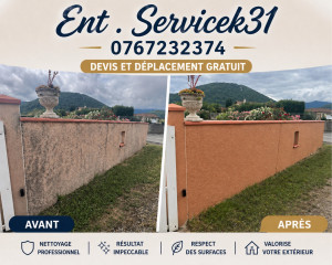 Photo de galerie - Après une remise en état d’un jardin ! nettoyage de murette 