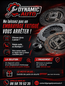 Photo de galerie - ? Embrayage manuel, automatique, boîte robotisée ou automatique : chez Dynamic Auto, nous réalisons tous types de réparations et remplacements sur toutes marques et tous véhicules.