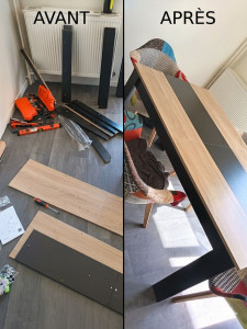 Photo de galerie - Assemblage d’une table.