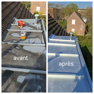 Photo de galerie - Pose d'un rénovateur de zinc 