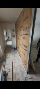 Photo de galerie - Pose de murs BA13 peinture et carrelage 