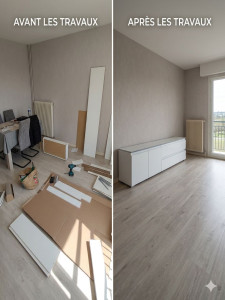 Photo de galerie - Mission accomplie ! ✅
Montage d’un buffet moderne. Passage du chaos des cartons à un meuble parfaitement aligné et fonctionnel. Prêt pour le prochain défi chez vous ? ?