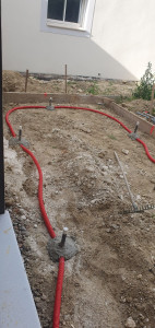 Photo de galerie - Coffrage Terrasse avec  arrivée électrique + installation Spot lumineux