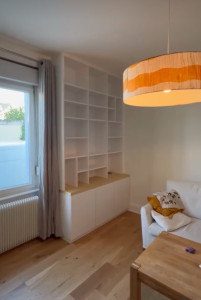 Photo de galerie - Fabrication et pose d’une bibliothèque sur mesures 