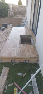 Photo de galerie - Carrelage terrasse avec trappe d'accès vide sanitaire 