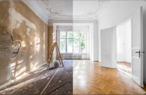 Photo de galerie - Peinture intérieur placo bandes jointes enduit finition pose papier murs parquet 