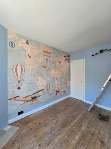 Photo de galerie - Pose de papier panoramique cliente encore
 une cliente satisfaite 
