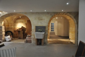 Photo de galerie - Rénovation d'un sous sol avec voute et mur en pierrez 