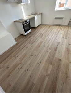 Photo de galerie - Pose de lames LVT: un rendu propre, moderne et durable.