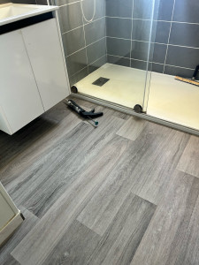 Photo de galerie - Réfection du sol avec revêtement pvc