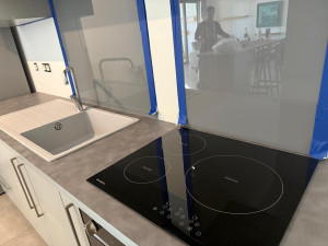 Photo de galerie - Changement de plan de travail, d évier et de plaque de cuisson