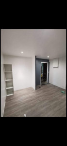 Photo de galerie - Transformation d'un garage en chambre, isolation, placo, peinture et parquet .