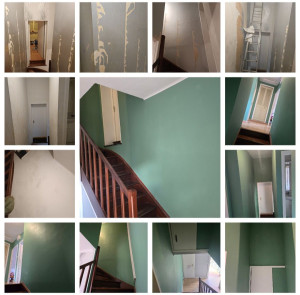 Photo de galerie - Détapisser + enduit + ponçage +sous couche + peinture 