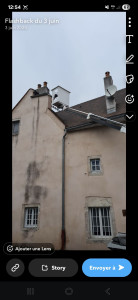 Photo de galerie - Réparation d'une cheminée travaux réalisés avec camion nacelle 