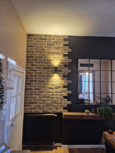Photo de galerie - Création placo , peinture et pose de parement de brique 