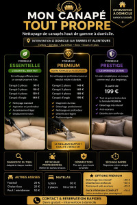 Photo de galerie - ?️ Découvrez nos formules et tarifs pour un canapé propre, frais et comme neuf. Intervention rapide à domicile sur Tarbes et alentours.