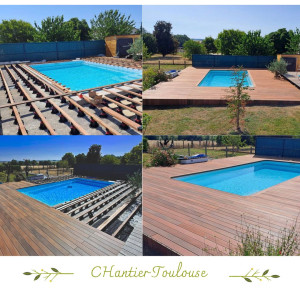 Photo de galerie - Chantier Toulouse.
pose terrasse bois sur plots 
