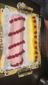 Photo de galerie - Bûche Noël framboises et passion/mangue 
