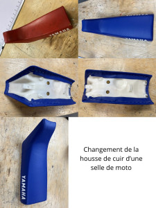 Photo de galerie - Remplacement du cuir d’une selle de moto