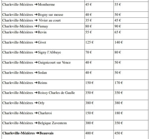 Photo de galerie - Nos tarifs