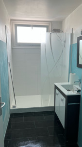Photo de galerie - Rénovation complète sdb, passage d'une baignoire en douche 