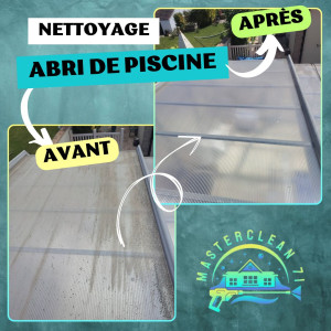 Photo de galerie - Avant-après d'un nettoyage d'abri de piscine