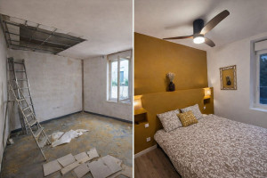 Photo de galerie - Réalisation d'une rénovation d'une chambre. 