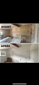Photo de galerie - Gros travaux,( détapissage,ponçage sous 
couche enduit,ponçage, deux  couche de finition...)
