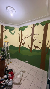 Photo de galerie - Fresque mural personnalisée pour chambre de bébé 