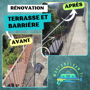 Photo de galerie - Avant-après d'un nettoyage terrasse ?? et d'une peinture de barrière ?️?