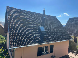 Photo de galerie - Pose de gouttière zinc 