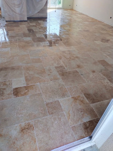 Photo de galerie - Pose travertin 4 format en opus