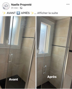 Photo de galerie - Nettoyage d’une paroi de douche 