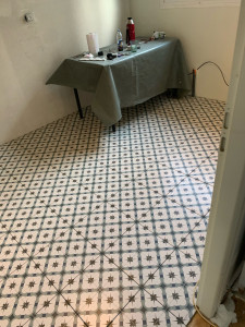 Photo de galerie - Pose de carrelage dans une cuisine 