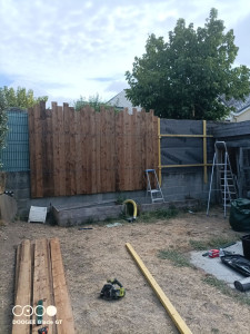 Photo de galerie - Habillage muret avec clôture bois
