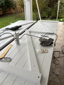 Photo de galerie - Prépa et peinture des volets 