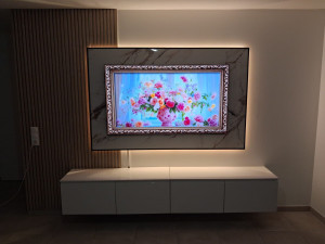 Photo de galerie - Création mur TV + montage meuble TV